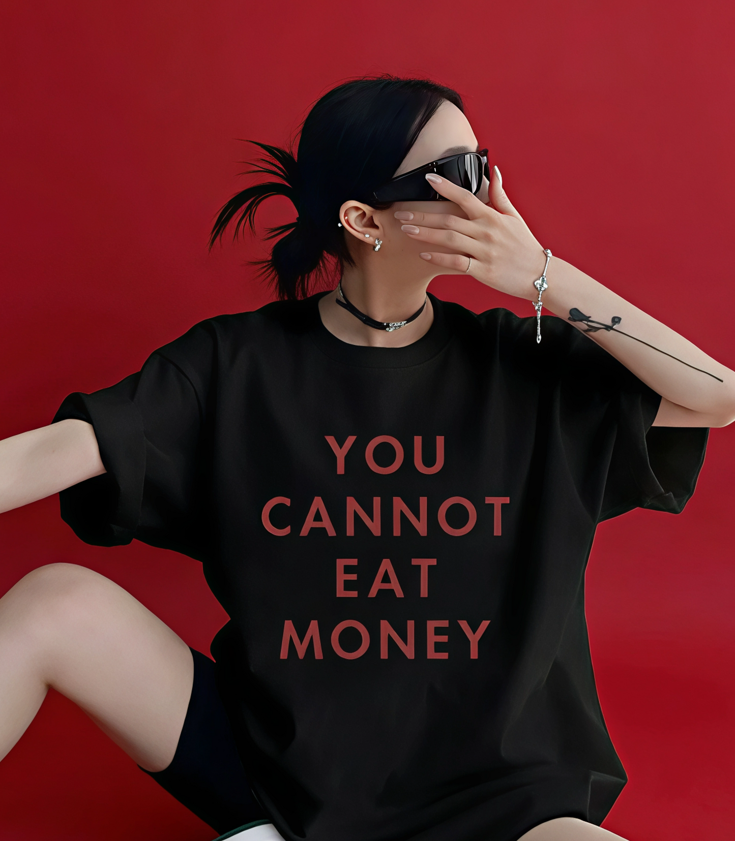 YOU CANNOT EAT MONEY Oversized T-Shirt