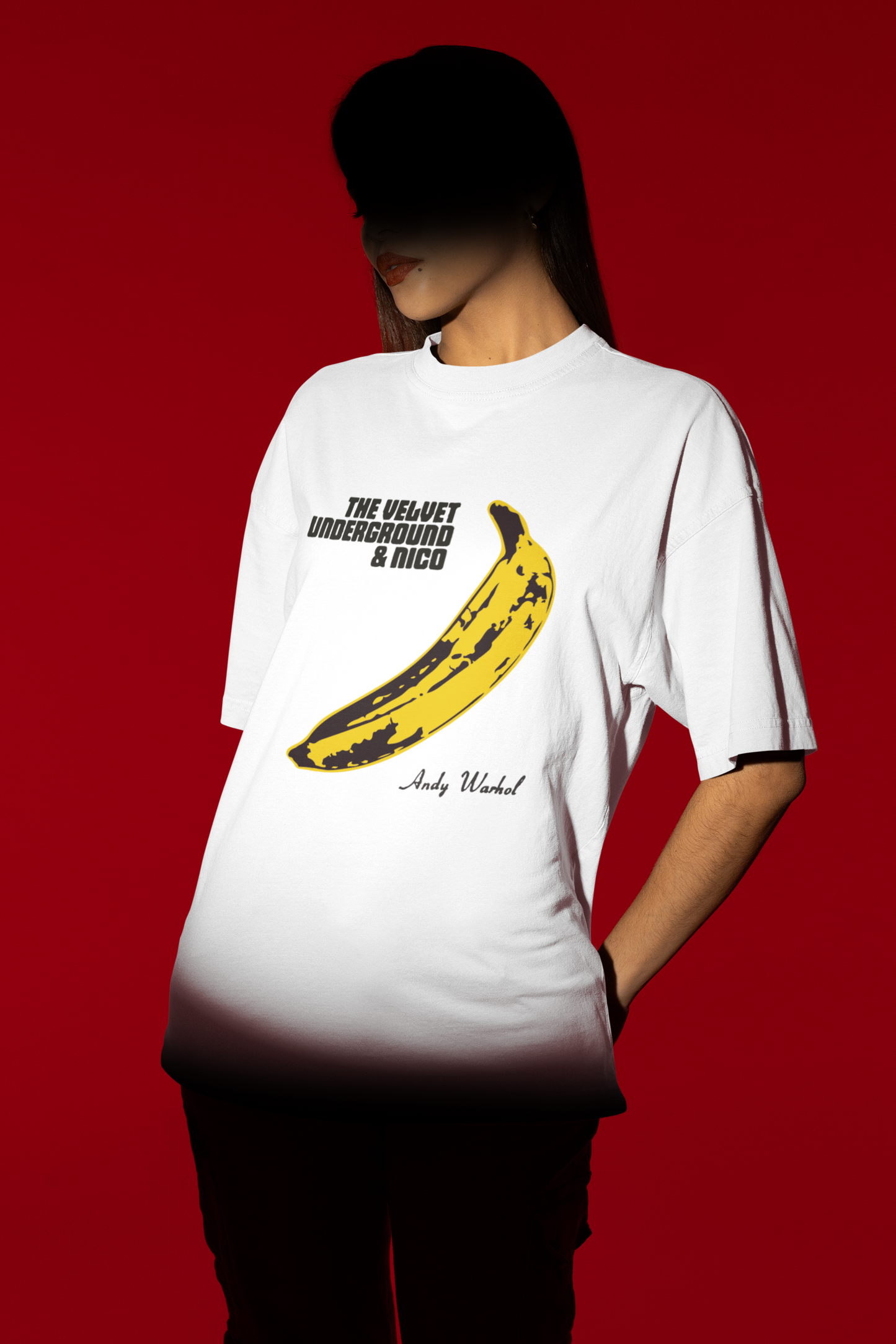 White Andy Warhole Velvet Underground Oversized Tshirt