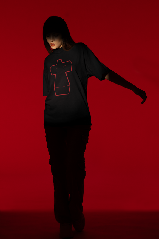 Justice Hyperdrama Red Oversized Tshirt